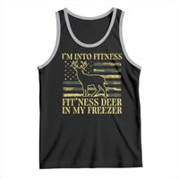Hunting Tank Top I'm Into Fitness Fit'ness Deer In My Freezer Camo Flag