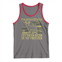 Hunting Tank Top I'm Into Fitness Fit'ness Deer In My Freezer Camo Flag