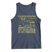 Hunting Tank Top I'm Into Fitness Fit'ness Deer In My Freezer Camo Flag