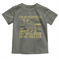 Hunting Toddler T Shirt I'm Into Fitness Fit'ness Deer In My Freezer Camo Flag