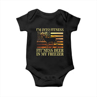 Hunting Baby Onesie I'm Into Fitness Fit'ness Deer In My Freezer American Flag