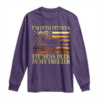 Hunting Long Sleeve Shirt I'm Into Fitness Fit'ness Deer In My Freezer American Flag