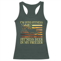 Hunting Racerback Tank Top I'm Into Fitness Fit'ness Deer In My Freezer American Flag