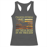 Hunting Racerback Tank Top I'm Into Fitness Fit'ness Deer In My Freezer American Flag