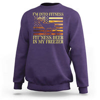 Hunting Sweatshirt I'm Into Fitness Fit'ness Deer In My Freezer American Flag - Wonder Print Shop