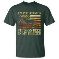 Hunting T Shirt I'm Into Fitness Fit'ness Deer In My Freezer American Flag - Wonder Print Shop