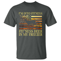 Hunting T Shirt I'm Into Fitness Fit'ness Deer In My Freezer American Flag - Wonder Print Shop