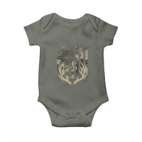 Deer Hunting American Flag Baby Onesie