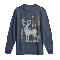 Deer Hunting American Camouflage Flag Long Sleeve Shirt