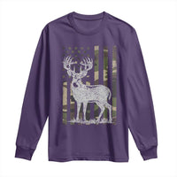 Deer Hunting American Camouflage Flag Long Sleeve Shirt