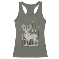 Deer Hunting American Camouflage Flag Racerback Tank Top