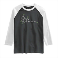 Marijuana Raglan Shirt Cannabis Weed Pot Molecule THC Stoner Gift