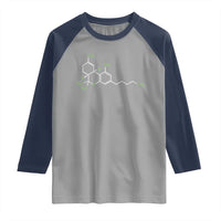 Marijuana Raglan Shirt Cannabis Weed Pot Molecule THC Stoner Gift