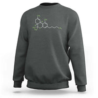 Marijuana Sweatshirt Cannabis Weed Pot Molecule THC Stoner Gift - Wonder Print Shop
