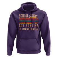 School Is Important But Hunting Is Importanter Hoodie Retro Deer Hunting Boy - Wonder Print Shop