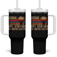 School Is Important But Hunting Is Importanter Tumbler With Handle Retro Deer Hunting Boy - Wonder Print Shop