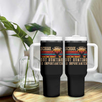 School Is Important But Hunting Is Importanter Tumbler With Handle Retro Deer Hunting Boy - Wonder Print Shop