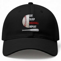 Baseball Player Baseball Cap Retro Funny Eat Sleep Baseball Repeat