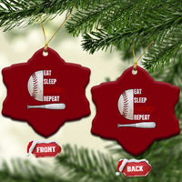 Baseball Player Ceramic Ornament Retro Funny Eat Sleep Baseball Repeat