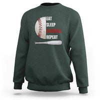 Baseball Player Sweatshirt Retro Funny Eat Sleep Baseball Repeat