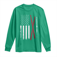 American Flag Drumsticks Long Sleeve Shirt USA Drummers Vintage Drum Sticks - Wonder Print Shop