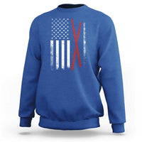 American Flag Drumsticks Sweatshirt USA Drummers Vintage Drum Sticks - Wonder Print Shop