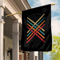 Retro Vintage Drummer Garden Flag 70s 80s Distressed Drum Sticks - Wonder Print Shop