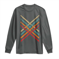 Retro Vintage Drummer Long Sleeve Shirt 70s 80s Distressed Drum Sticks - Wonder Print Shop