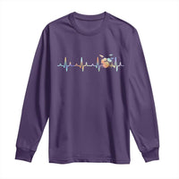 Drums Heartbeat Long Sleeve Shirt Drummer Percussionist Silhouette - Wonder Print Shop