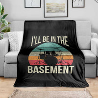 Funny Drummer Throw Blanket Drum Set Drumming Lovers I'll Be In The Basement - Wonder Print Shop