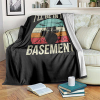 Funny Drummer Throw Blanket Drum Set Drumming Lovers I'll Be In The Basement - Wonder Print Shop