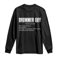 Funny Drummer Guy Long Sleeve Shirt Definition Vintage Drums Drumming - Wonder Print Shop