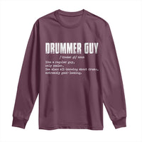 Funny Drummer Guy Long Sleeve Shirt Definition Vintage Drums Drumming - Wonder Print Shop