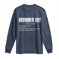 Funny Drummer Guy Long Sleeve Shirt Definition Vintage Drums Drumming - Wonder Print Shop