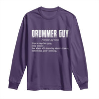 Funny Drummer Guy Long Sleeve Shirt Definition Vintage Drums Drumming - Wonder Print Shop