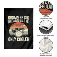 Funny Drummer Kid Garden Flag Like A Regular Kid But Cooler Boys Girls Kids - Wonder Print Shop