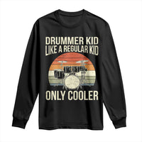 Funny Drummer Kid Long Sleeve Shirt Like A Regular Kid But Cooler Boys Girls Kids - Wonder Print Shop