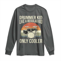 Funny Drummer Kid Long Sleeve Shirt Like A Regular Kid But Cooler Boys Girls Kids - Wonder Print Shop
