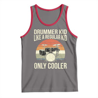 Funny Drummer Kid Tank Top Like A Regular Kid But Cooler Boys Girls Kids - Wonder Print Shop