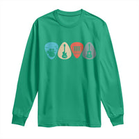Guitar Pick Long Sleeve Shirt Retro Music Instrument - Wonder Print Shop