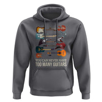 Funny Guitarist Hoodie You Can Never Have Too Many Guitars Vintage Guitar Lineup - Wonder Print Shop