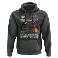 Funny Guitarist Hoodie You Can Never Have Too Many Guitars Vintage Guitar Lineup - Wonder Print Shop