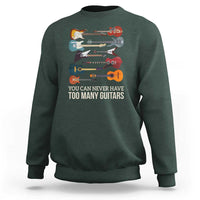 Funny Guitarist Sweatshirt You Can Never Have Too Many Guitars Vintage Guitar Lineup - Wonder Print Shop