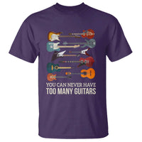 Funny Guitarist T Shirt You Can Never Have Too Many Guitars Vintage Guitar Lineup - Wonder Print Shop