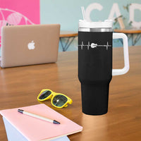 Guitar Heartbeat Tumbler With Handle Funny Guitarist Guitars Music Lovers - Wonder Print Shop