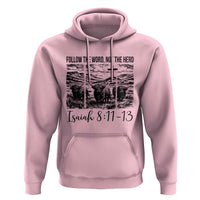 Follow the Word Not The Herd Hoodie Vintage Bible Verse Christian Country Highland Cow Boho - Wonder Print Shop