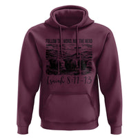 Follow the Word Not The Herd Hoodie Vintage Bible Verse Christian Country Highland Cow Boho - Wonder Print Shop