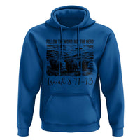 Follow the Word Not The Herd Hoodie Vintage Bible Verse Christian Country Highland Cow Boho - Wonder Print Shop