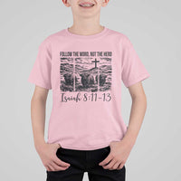 Follow the Word Not The Herd T Shirt For Kid Vintage Bible Verse Christian Country Highland Cow Boho - Wonder Print Shop
