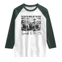 Follow the Word Not The Herd Raglan Shirt Vintage Bible Verse Christian Country Highland Cow Boho - Wonder Print Shop